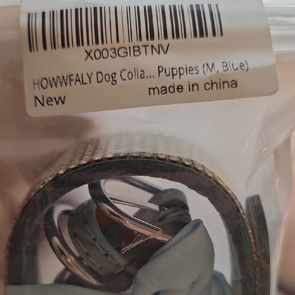 Elegant Blue Rhinestone Dog Collar - Picture 2 of 2